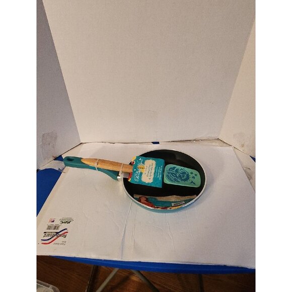 Pioneer Woman 8" Frying Pan Skillet 12" Spatula Set Timeless Beauty - Teal New